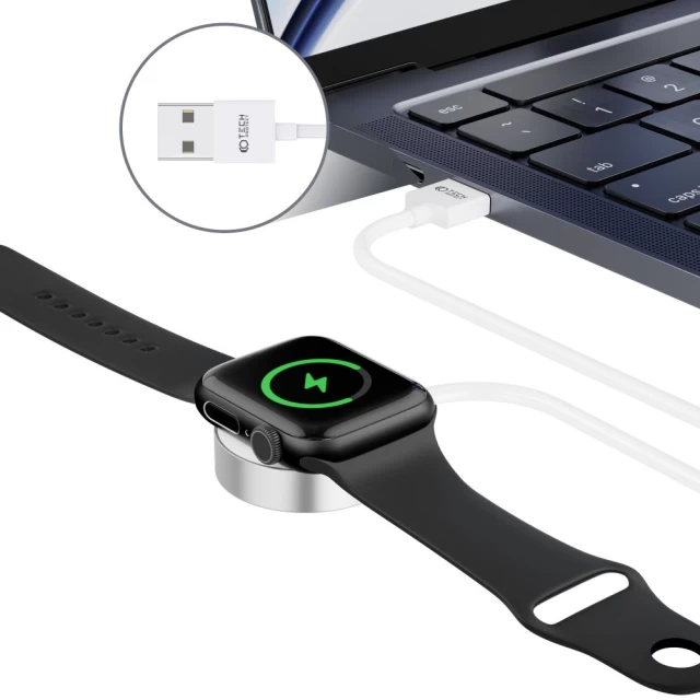 Зарядный кабель Tech-Protect UltraBoost USB-A 1.2m для Apple Watch White (9490713932773)