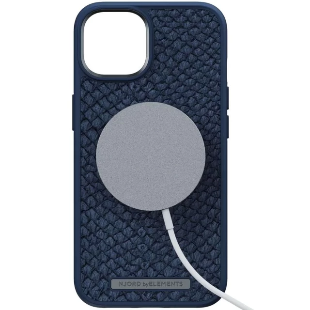 Чохол Elements Njord Salmon Leather Case для iPhone 14 Blue with MagSafe (NA41SL01)