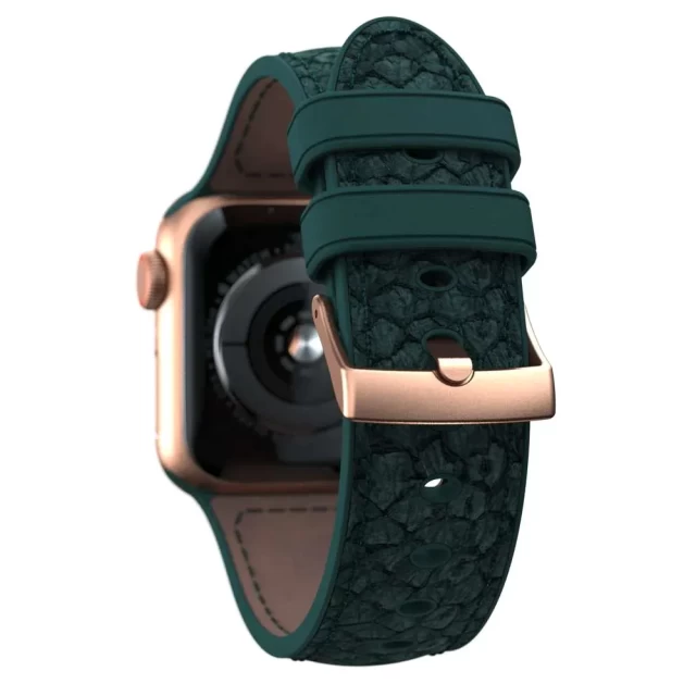 Ремешок Elements Njord Salmon Leather Strap для Apple Watch 49 | 45 | 44 | 42 mm Dark Green (SL14122)