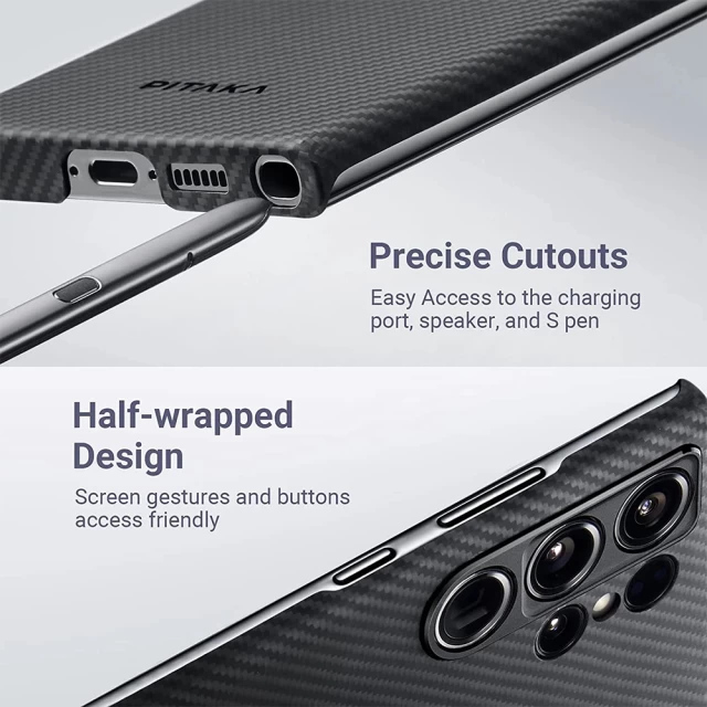 Чехол Pitaka MagEZ Case 3 Twill 1500D для Samsung Galaxy S23 Ultra Black Grey with MagSafe (KS2301U)