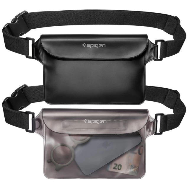 Водонепроникний чохол Spigen A620 Universal Waterproof Waist Bag (2 Pack) 22 x 15cm Black (AMP04531)
