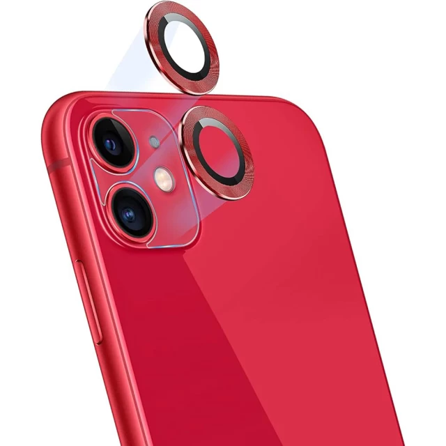 Защитное стекло Usams для камеры iPhone 11 Metal Camera Lens Glass Red (BH572JTT03)