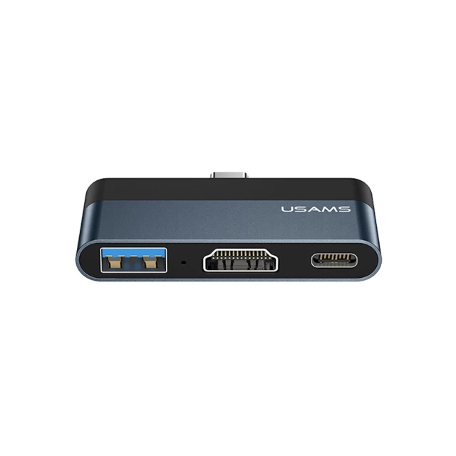 USB-хаб Usams SJ492 3-in-1 USB-C to USB-A 3.0 | HDMI 1.4 | USB-C Grey (SJ492HUB01)