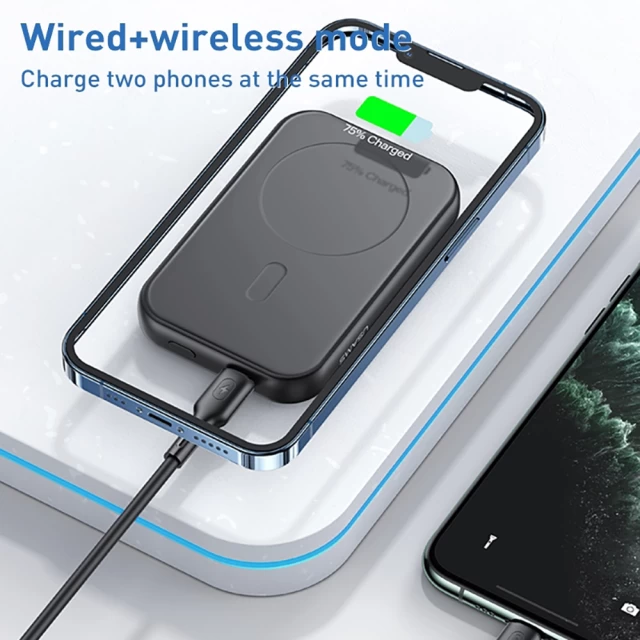 Портативний зарядний пристрій Usams PB66 Magnetic Wireless Two-Way Fast Charge 20W 10000mAh PD3.0 White with MagSafe (10KCD18002)