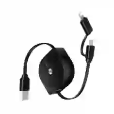 Кабель Usams SJ192 U1 2-in-1 USB-A to Lightning | microUSB 1m Black (SJ192USB01)