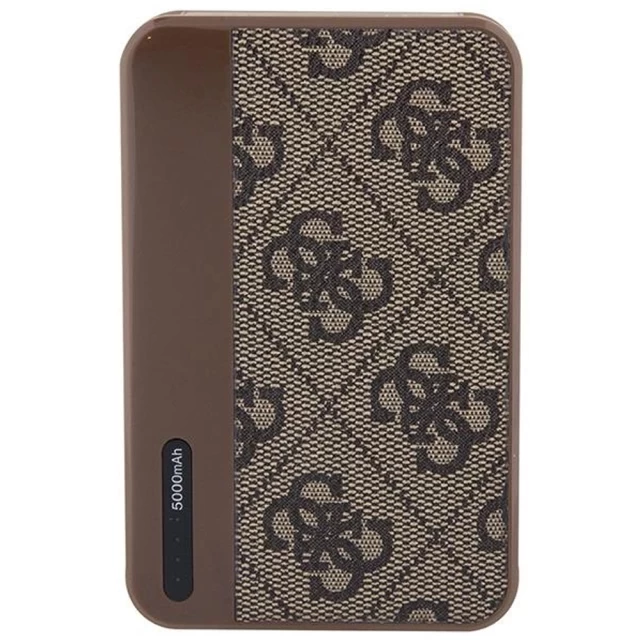 Портативний зарядний пристрій Guess 4G Leather Metal Logo 5000mAh 15W Brown (GUPB5LP4GEGW)