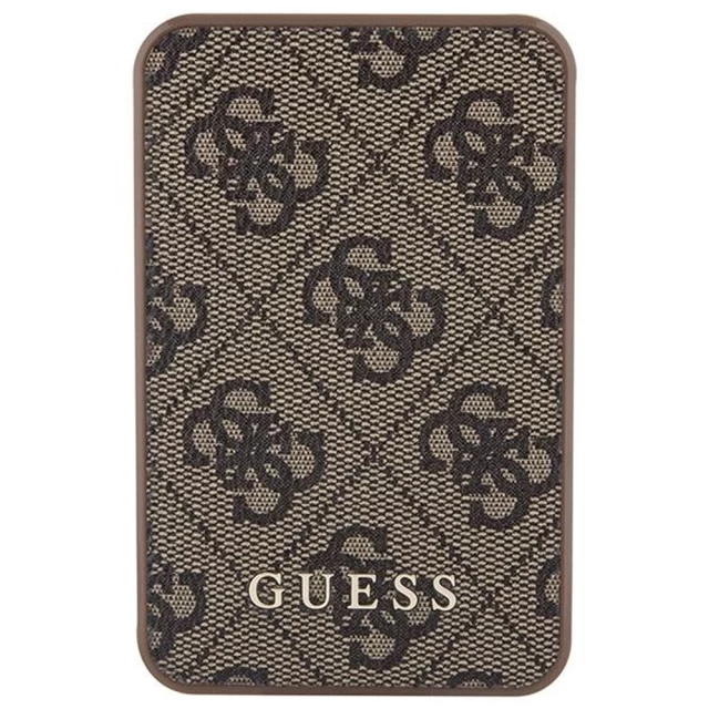 Портативний зарядний пристрій Guess 4G Leather Metal Logo 5000mAh 15W Brown (GUPB5LP4GEGW)