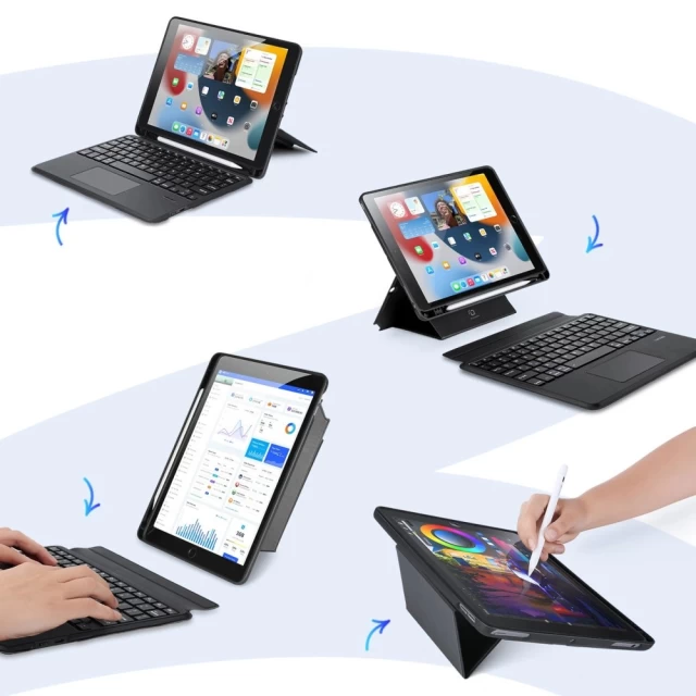 Чохол-клавіатура DUX DUCIS DK Series Bluetooth Keyboard Case для iPad 9/8/7 10.2 2021/2020/2019 | iPad Air 3 10.5 2019 | iPad Pro 10.5 2017 Black (693