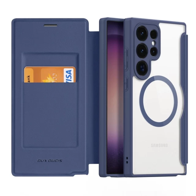 Чехол-книжка DUX DUCIS Skin X Pro для Samsung Galaxy S24 Ultra (S928) Blue with MagSafe (6934913021699)