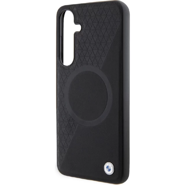 Чохол BMW Signature Leather Half Textured & Circle для Samsung Galaxy S24 (S921) Black with MagSafe (BMHMS24S23RTPK)