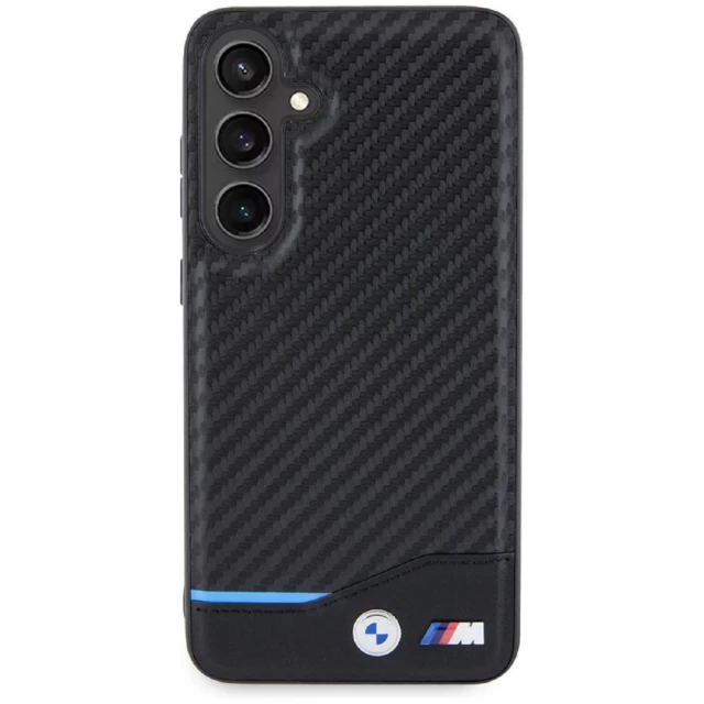 Чехол BMW Leather Carbon для Samsung Galaxy S24 (S921) Black (BMHCS24S22NBCK)