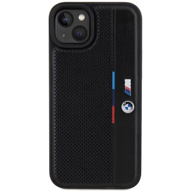 Чехол BMW Perforated Tricolor Line для iPhone 15 | 14 | 13 Black (BMW000782-0)
