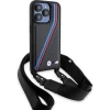 Чехол BMW M Edition Carbon Tricolor Lines & Strap для iPhone 15 Pro Max Black (BMW000796-0)