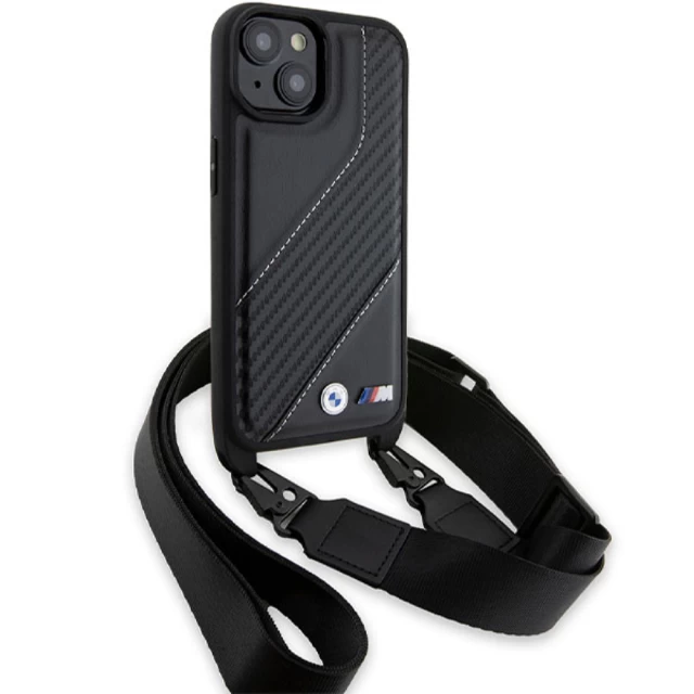 Чохол BMW M Edition Carbon Stripe & Strap для iPhone 15 | 14 | 13 Black (BMW000789-0)