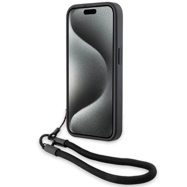 Чохол BMW Signature Leather Wordmark Cord для iPhone 15 Pro Black (BMW000780-0)