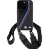 Чехол BMW M Edition Carbon Tricolor Lines & Strap для iPhone 15 Pro Black (BMW000795-0)