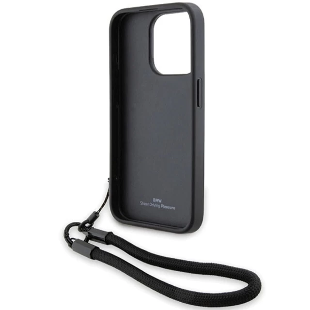 Чехол BMW Signature Leather Wordmark Cord для iPhone 15 Pro Max Black (BMW000781-0)