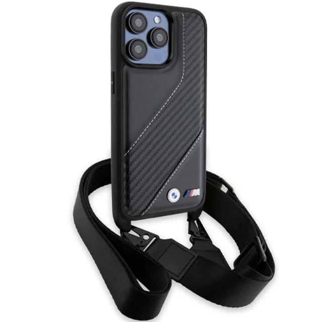 Чохол BMW M Edition Carbon Stripe & Strap для iPhone 15 Pro Black (BMW000791-0)