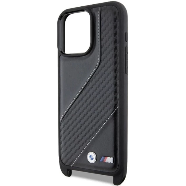Чохол BMW M Edition Carbon Stripe & Strap для iPhone 15 Pro Black (BMW000791-0)