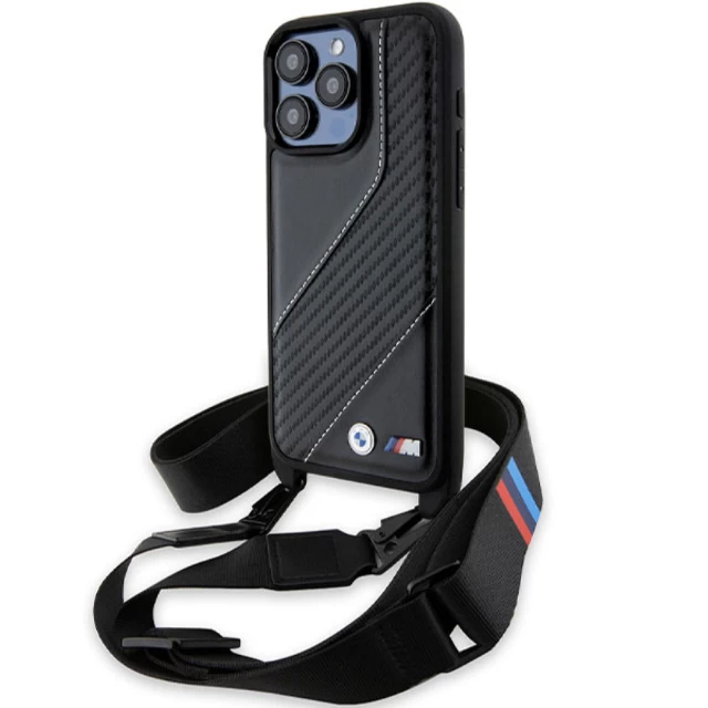 Чохол BMW M Edition Carbon Stripe & Strap для iPhone 15 Pro Black (BMW000791-0)