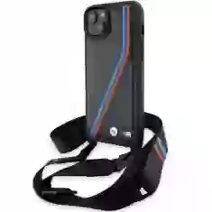 Чехол BMW M Edition Carbon Tricolor Lines & Strap для iPhone 15 Plus | 14 Plus Black (BMW000794-0)