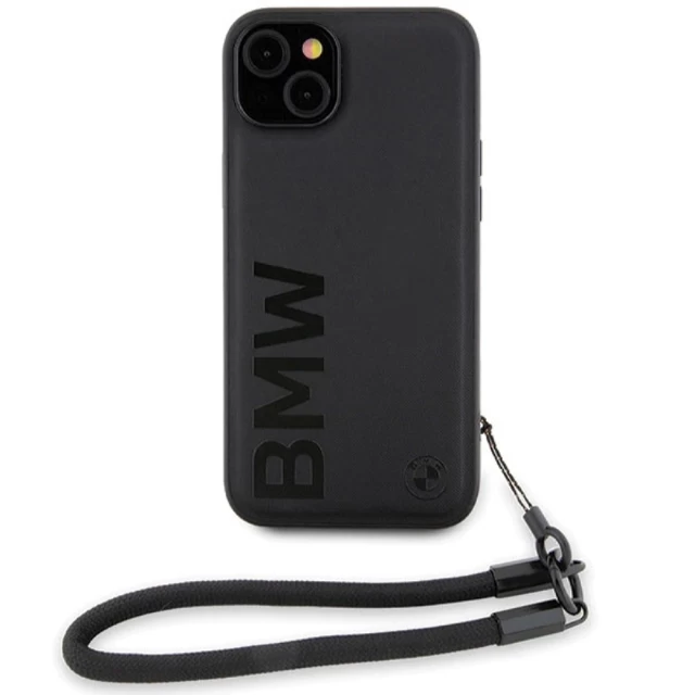 Чехол BMW Signature Leather Wordmark Cord для iPhone 15 Plus | 14 Plus Black (BMW000779-0)