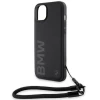 Чехол BMW Signature Leather Wordmark Cord для iPhone 15 Plus | 14 Plus Black (BMW000779-0)