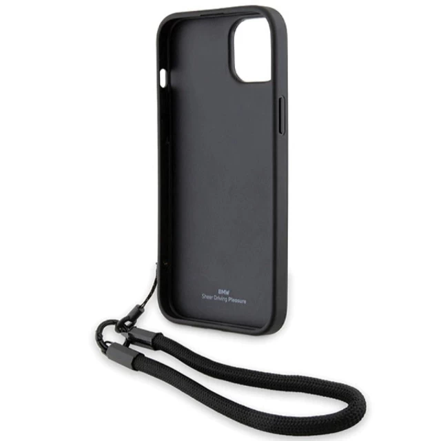 Чохол BMW Signature Leather Wordmark Cord для iPhone 15 Plus | 14 Plus Black (BMW000779-0)