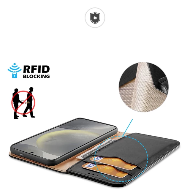 Чохол-книжка DUX DUCIS Hivo RFID Blocking для Samsung Galaxy S24 Plus (S926) Black (6934913021811)