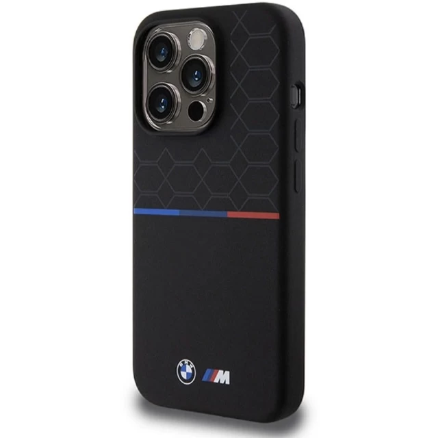 Чохол BMW M Silicone Pattern для iPhone 15 Pro Black with MagSafe (BMW000818-0)