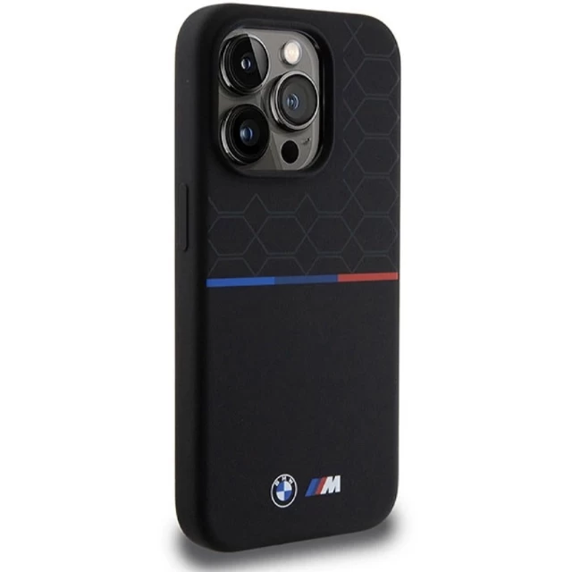 Чехол BMW M Silicone Pattern для iPhone 15 Pro Black with MagSafe (BMW000818-0)