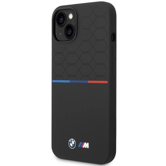 Чехол BMW M Silicone Pattern для iPhone 15 | 14 | 13 Black with MagSafe (BMW000817-0)