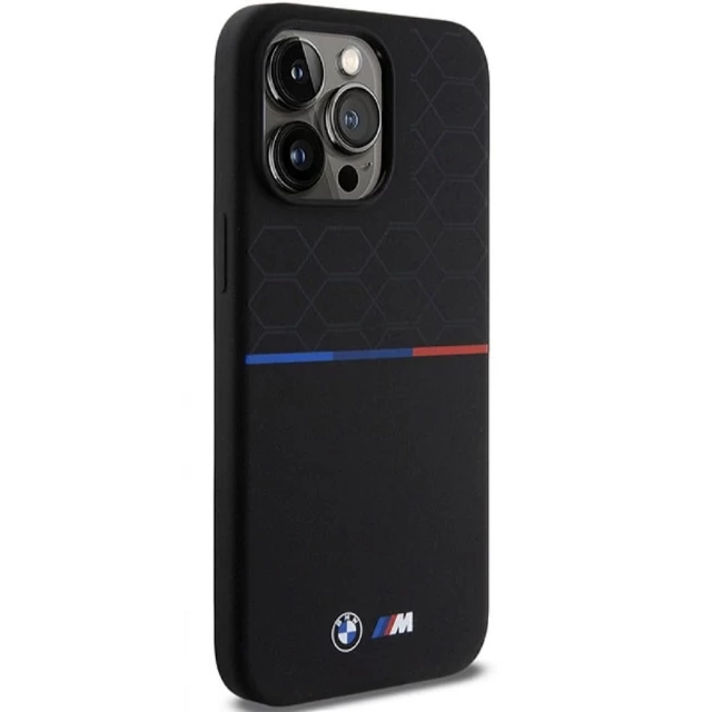 Чехол BMW M Silicone Pattern для iPhone 15 Pro Max Black with MagSafe (BMW000819-0)