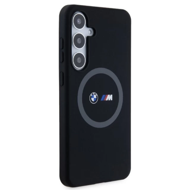 Чехол BMW M Silicone Printed Ring для Samsung Galaxy S24 Plus (S926) Black with MagSafe (BMW000805-0)
