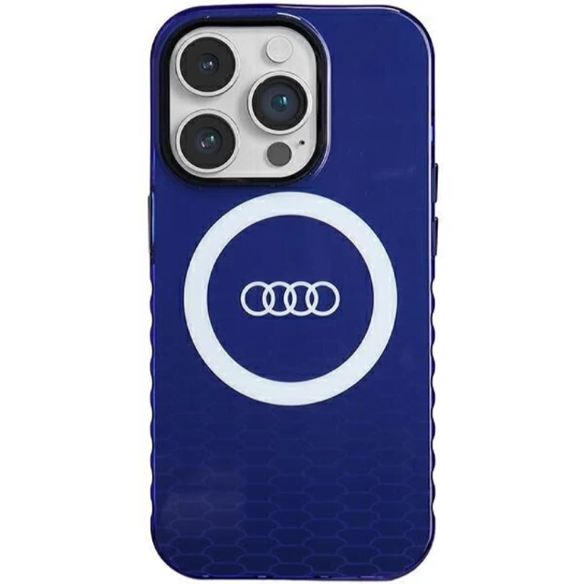 Чехол Audi IML Big Logo Case для iPhone 14 Pro Navy Blue with MagSafe (AU-IMLMIP14P-Q5/D2-BE)