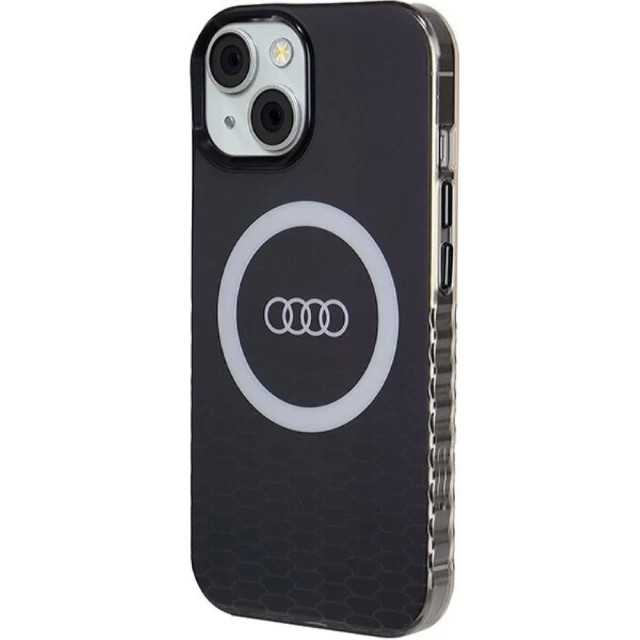 Чехол Audi IML Big Logo Case для iPhone 15 | 14 | 13 Black with MagSafe (AU-IMLMIP15-Q5/D2-BK)