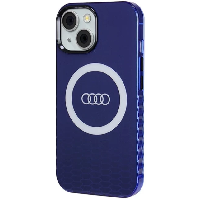 Чохол Audi IML Big Logo Case для iPhone 15 | 14 | 13 Navy Blue with MagSafe (AU-IMLMIP15-Q5/D2-BE)