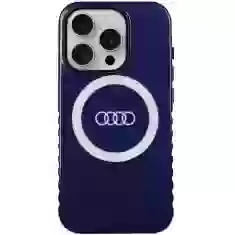 Чехол Audi IML Big Logo Case для iPhone 15 Pro Navy Blue with MagSafe (AU-IMLMIP15P-Q5/D2-BE)