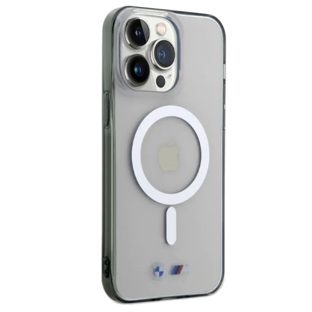 Чехол BMW Silver Ring для iPhone 15 Pro Transparent with MagSafe (BMW000823-0)