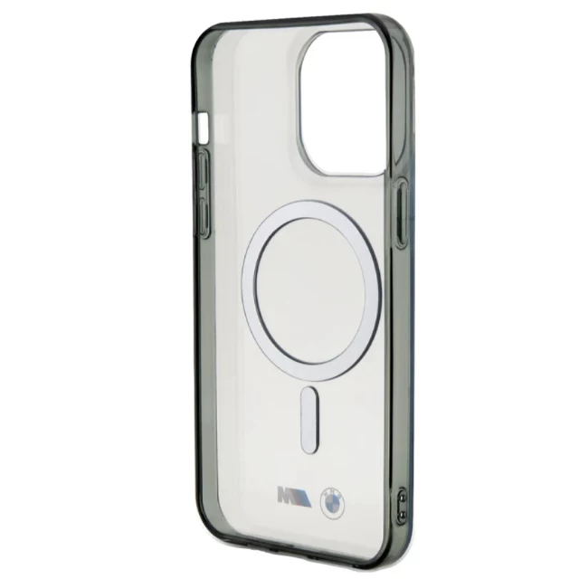 Чехол BMW Silver Ring для iPhone 15 Pro Transparent with MagSafe (BMW000823-0)