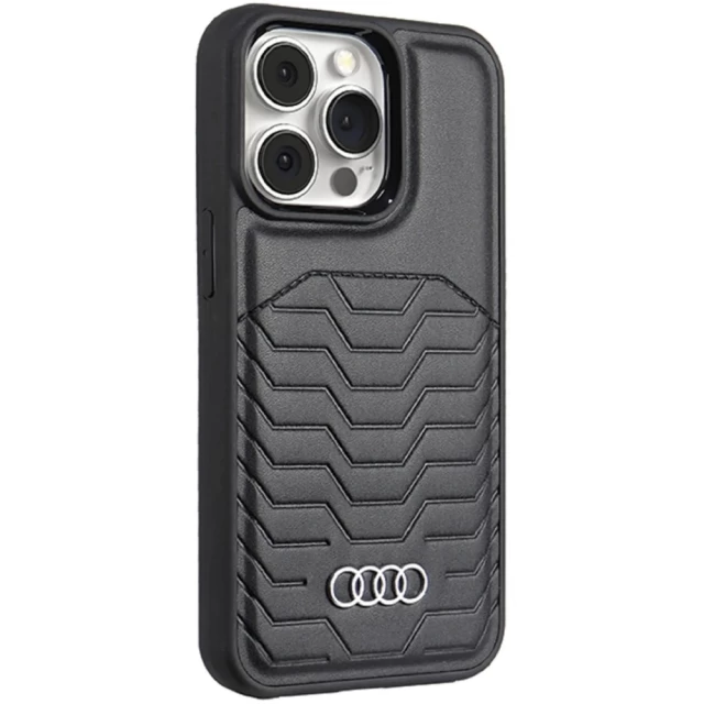 Чохол Audi Synthetic Leather для iPhone 13 Pro Black with MagSafe (AU-TPUPCMIP13P-GT/D3-BK)