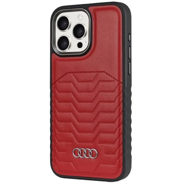 Чехол Audi Synthetic Leather для iPhone 14 Pro Red with MagSafe (AU-TPUPCMIP14P-GT/D3-RD)