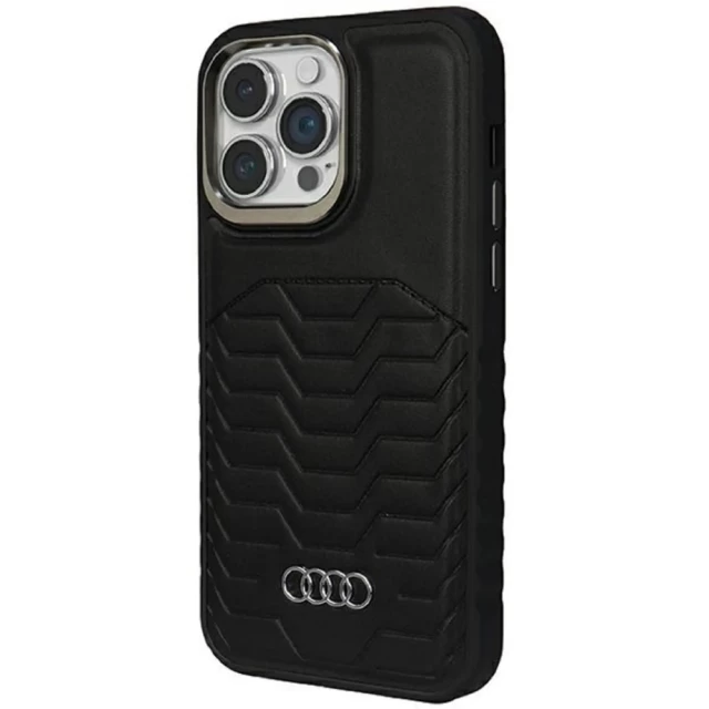 Чохол Audi Synthetic Leather для iPhone 14 Pro Max Black with MagSafe (AU-TPUPCMIP14PM-GT/D3-BK)