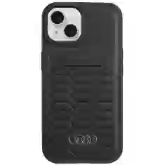 Чохол Audi Synthetic Leather для iPhone 15 | 14 | 13 Black with MagSafe (AU-TPUPCMIP15-GT/D3-BK)