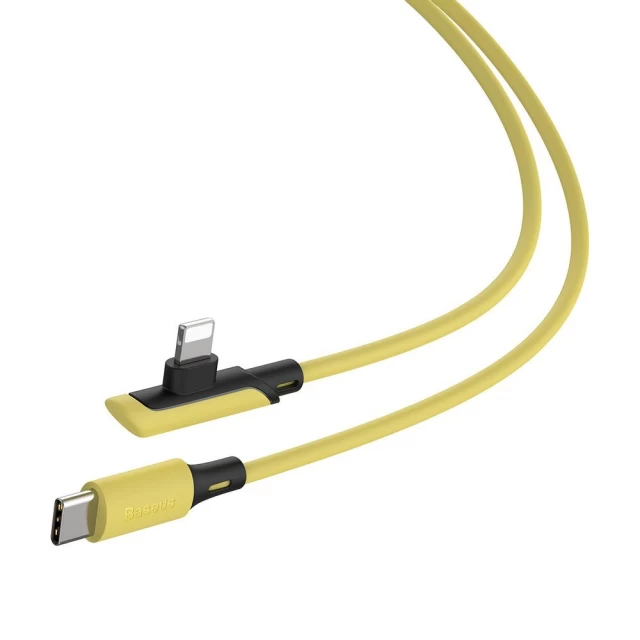 Кабель Baseus Colourful Elbow Lightning to USB-C 1.2m PD Yellow (6953156216594)