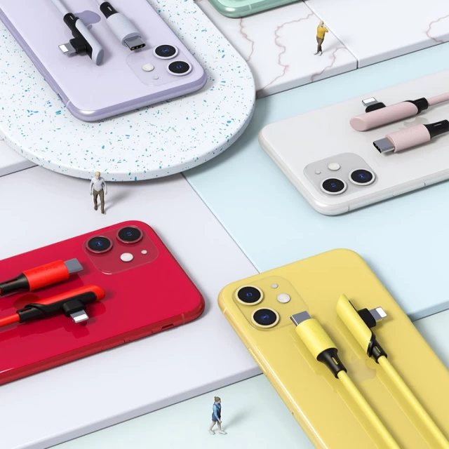 Кабель Baseus Colourful Elbow Lightning to USB-C 1.2m PD Yellow (6953156216594)