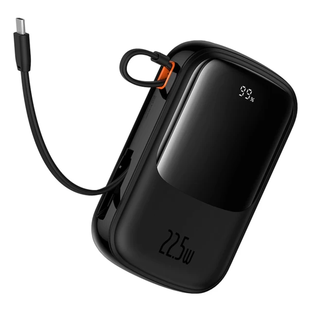 Портативное зарядное устройство Baseus Qpow Pro+ 20000mAh 22.5W with Built-in USB-C Cable Black (P10067103113-00)