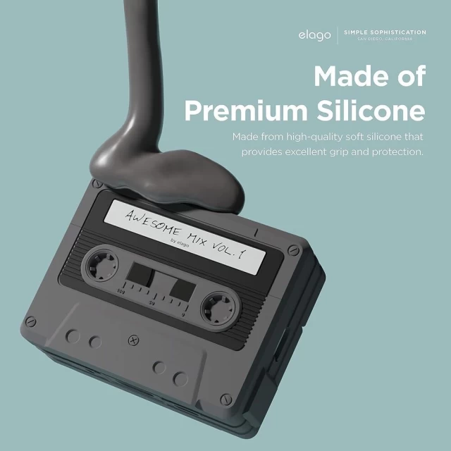 Чохол для навушників Elago Cassette Tape Case для AirPods Pro 2 Black (EAPP2TAPE-BK+STR-BK)