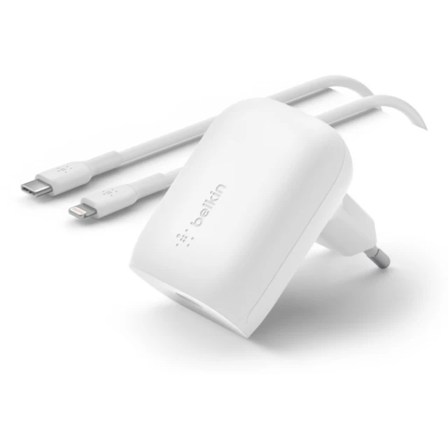 Сетевое зарядное устройство Belkin Home Charger PD 30W USB-C with USB-С to Lightning Cable 1m White (WCA005VF1MWH-B5)
