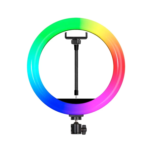 Кільцева світлодіодна RGB лампа LED Сrystal 16 cм із затискачем телефону
